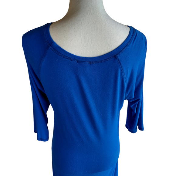 Howinks Womens Royal Blue 3/4 Sleeves Tunic Mini Tee Shirt Dress Size Large - Picture 5 of 7
